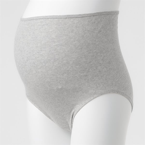 オーガニックコットン ショーツ 深ばきタイプ 産前～授乳期 マタニティ(杢グレー-マタニティM)