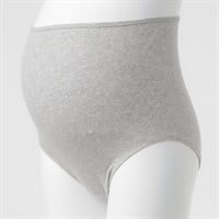 オーガニックコットン ショーツ 深ばきタイプ 産前～授乳期 マタニティ(杢グレー-マタニティM)