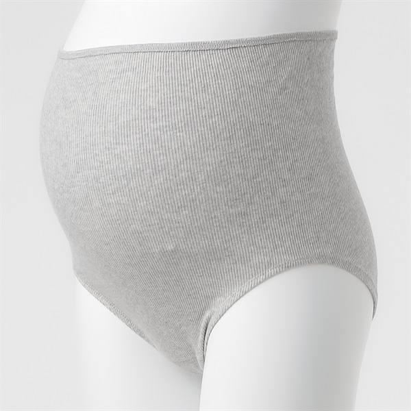 オーガニックコットン ショーツ 深ばきタイプ 産前～授乳期 マタニティ(杢グレー-マタニティL～LL)