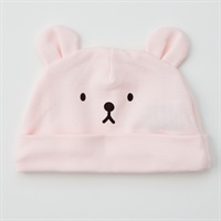 くま耳 新生児 帽子 ベビー(ピンク)