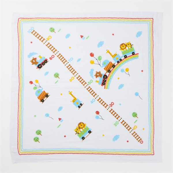 目盛付き ガーゼ 湯上りタオル クマ柄 新生児 ベビー | イオンスタイル