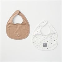 POLO スタイ2枚組 くま刺しゅう&星柄 ベビー(ブラウン)