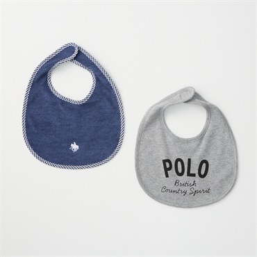 POLO スタイ2枚組 馬刺しゅう&ロゴ ベビー
