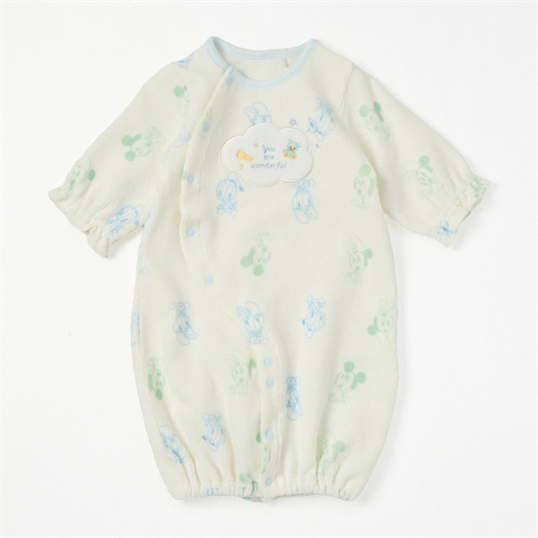 ディズニーベビー キャラクタープリント ストライプベロア ドレス