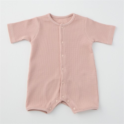 シンプル ワッフル 長袖プレオール 新生児 ベビー