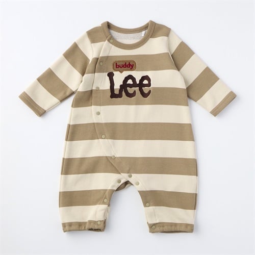 Buddy Lee ガーゼ裏毛 ボーダー柄 長袖プレオール 新生児 ベビー