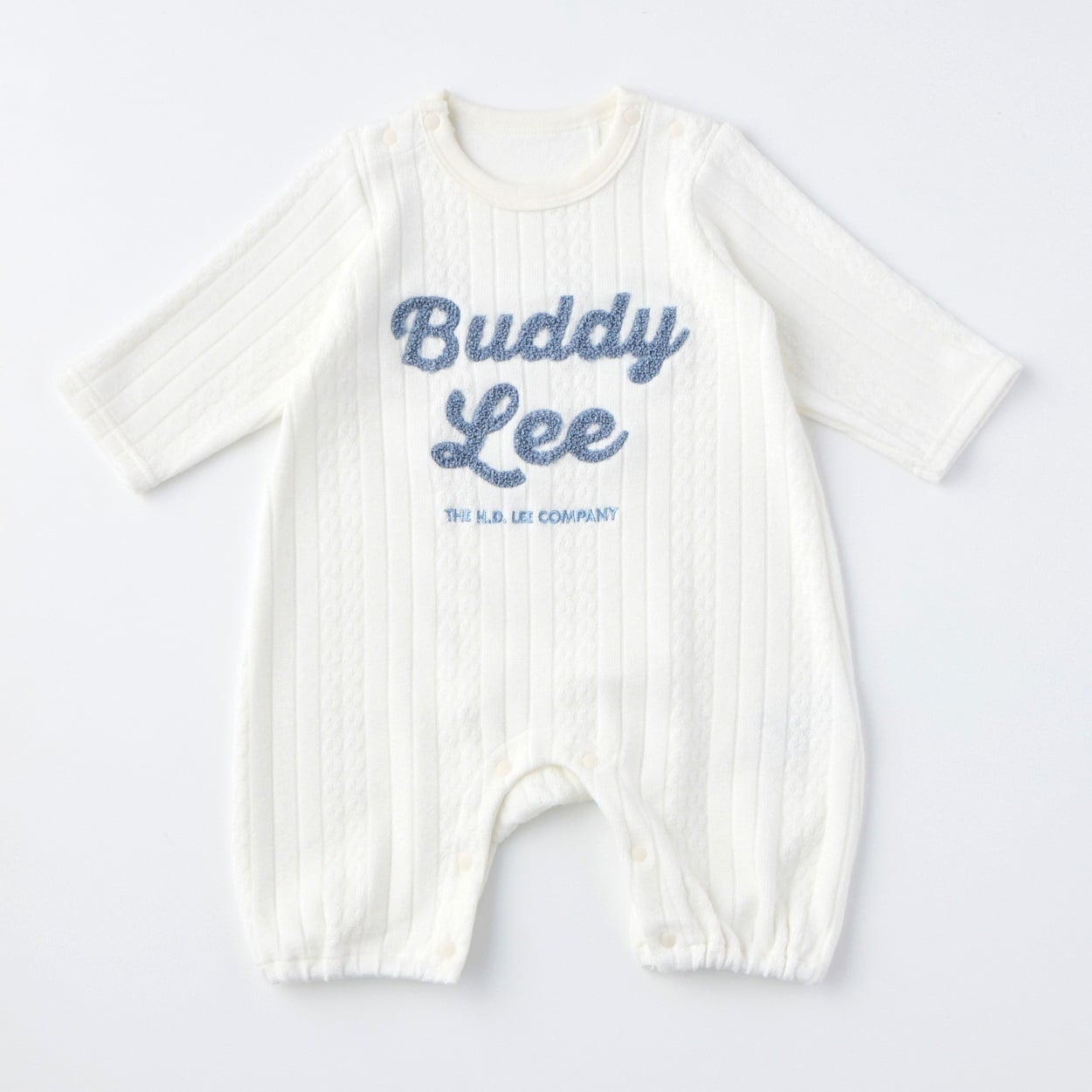 Buddy Lee ニットソー ロゴ 長袖プレオール 新生児 ベビー(アイボリー-50～60cm)