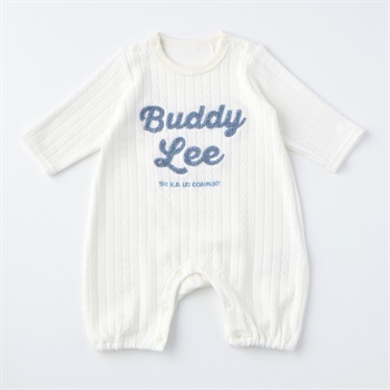 Buddy Lee ニットソー ロゴ 長袖プレオール 新生児 ベビー(アイボリー-50～60cm)