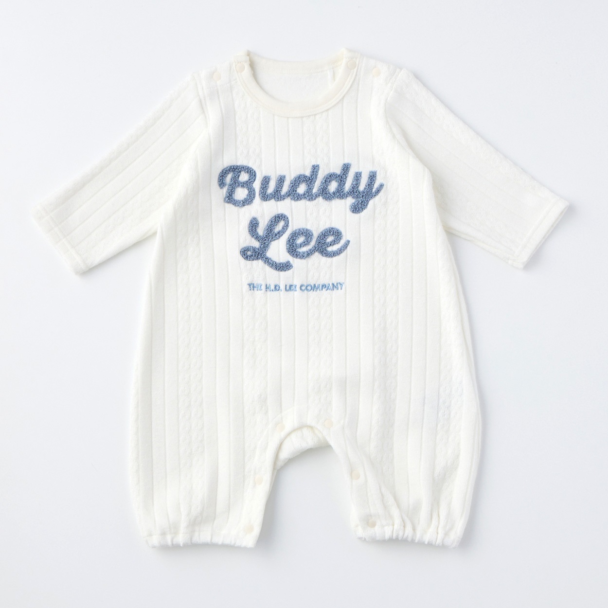 Buddy Lee ニットソー ロゴ 長袖プレオール 新生児 ベビー(アイボリー-60～70cm)