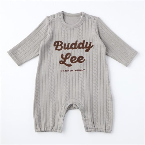 Buddy Lee ニットソー ロゴ 長袖プレオール 新生児 ベビー(グレージュ-50～60cm)