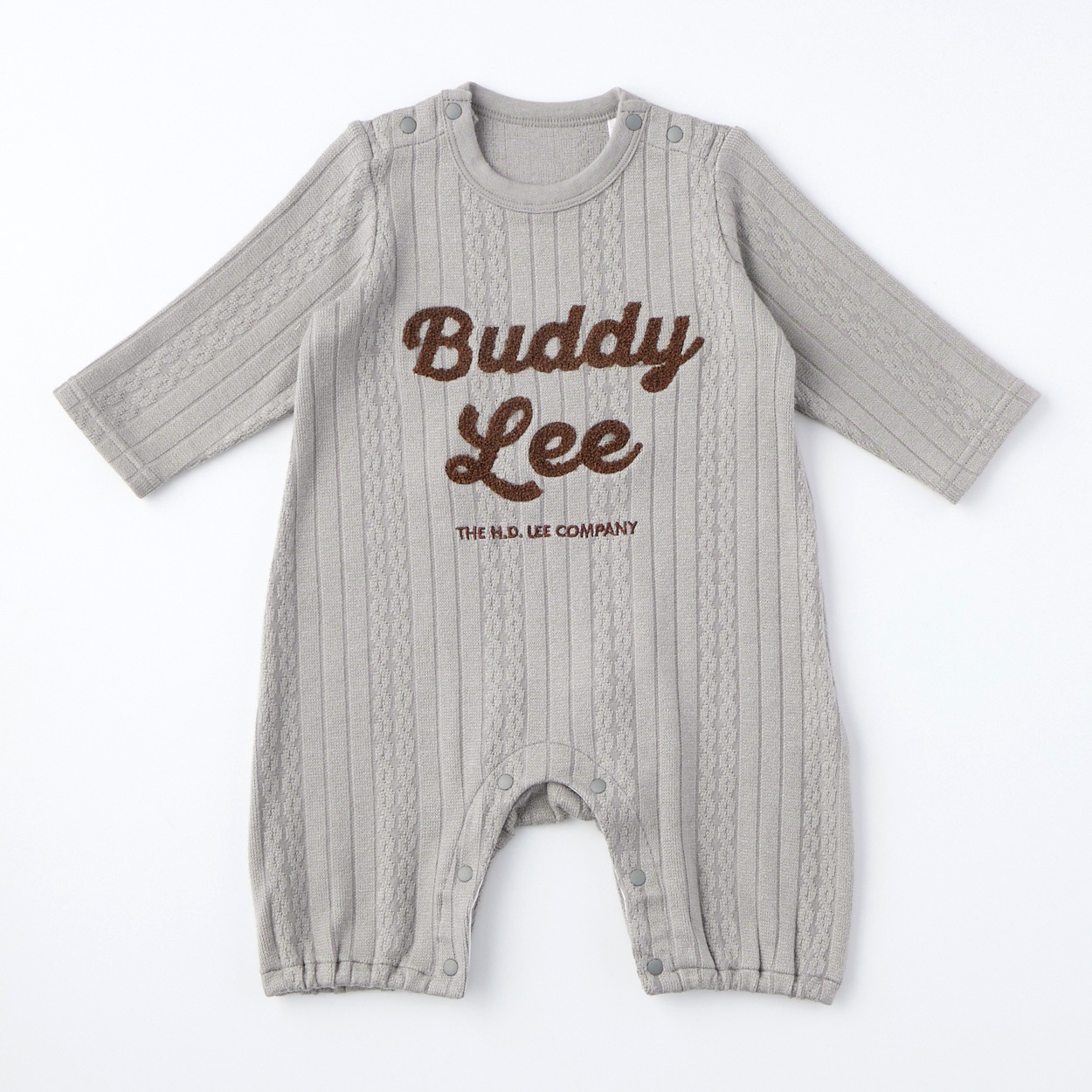 Buddy Lee ニットソー ロゴ 長袖プレオール 新生児 ベビー(グレージュ-50～60cm)