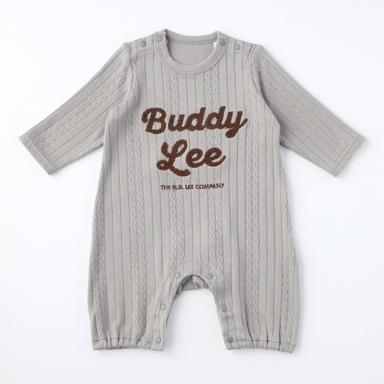 Buddy Lee ニットソー ロゴ 長袖プレオール 新生児 ベビー(グレージュ-60～70cm)