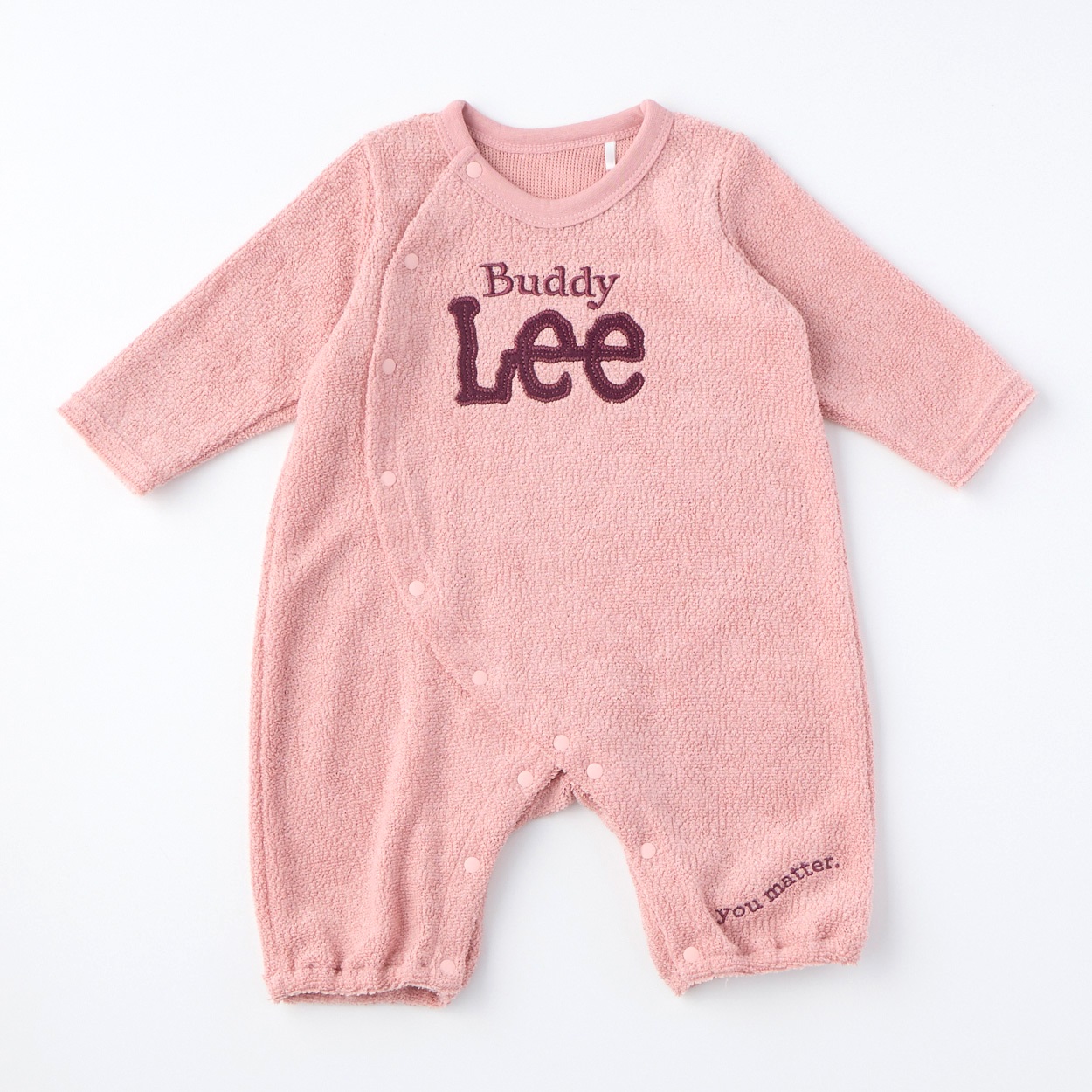 Buddy Lee ブークレ ロゴ 長袖プレオール 新生児 ベビー(ピンク-60～70cm)