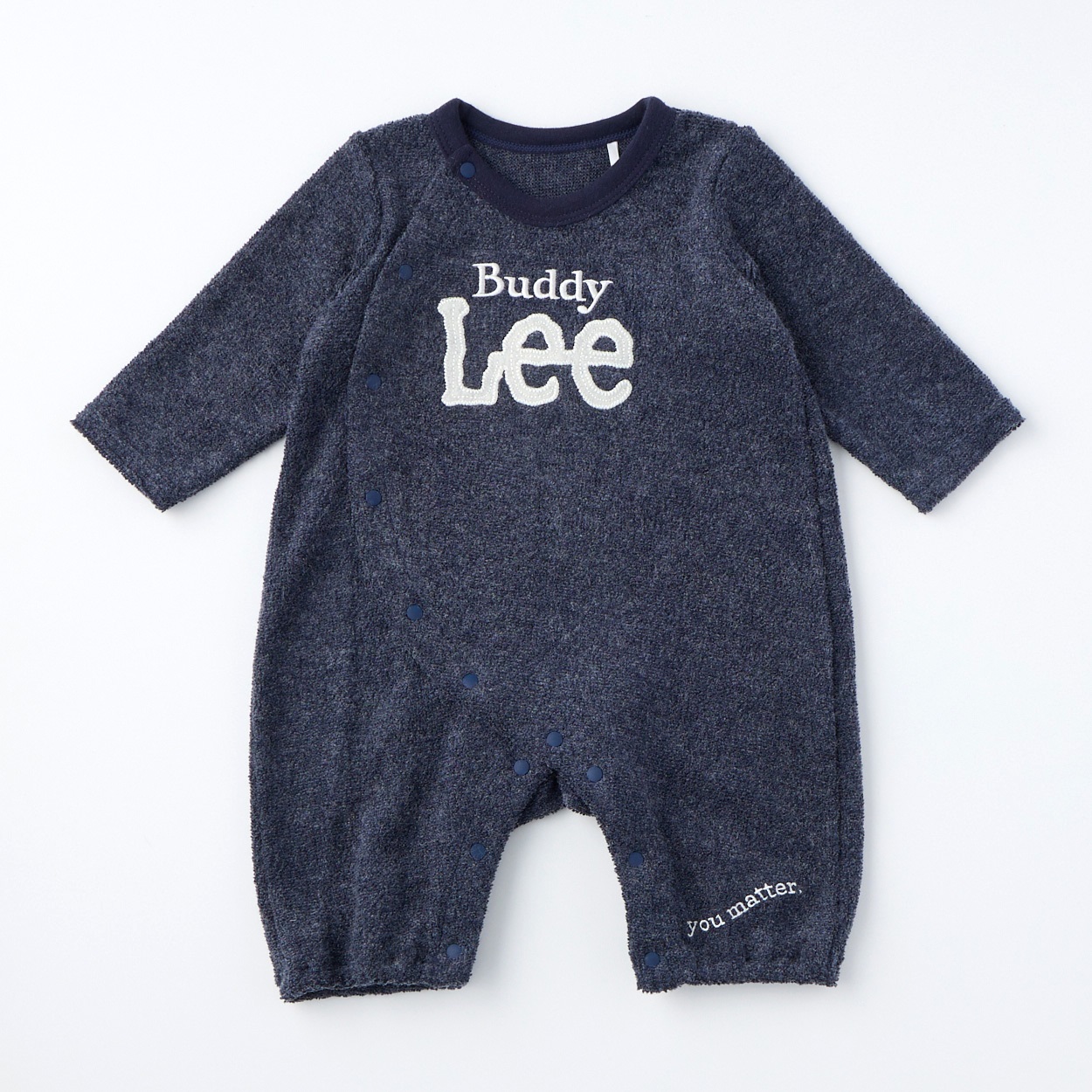Buddy Lee ブークレ ロゴ 長袖プレオール 新生児 ベビー(ネイビー-60～70cm)