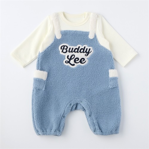 Buddy Lee ボアサロペット風 長袖カバーオール ベビー(ブルーグレー-70cm)