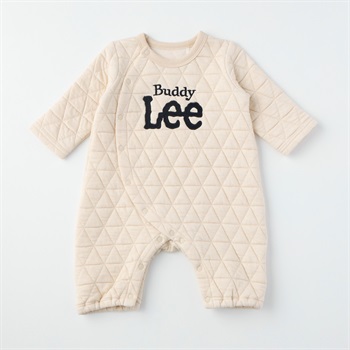 Buddy Lee 三角キルト ロゴ 長袖プレオール 新生児 ベビー(ライトベージュ-50～60cm)