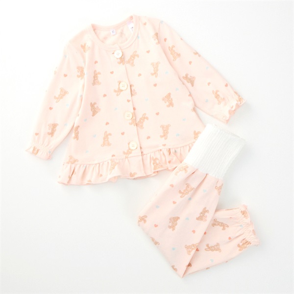 Galette Pyjamas ウサギ柄 パジャマ 天竺 ウサギ柄 長袖パジャマ 腹巻付 ベビー | イオンスタイル