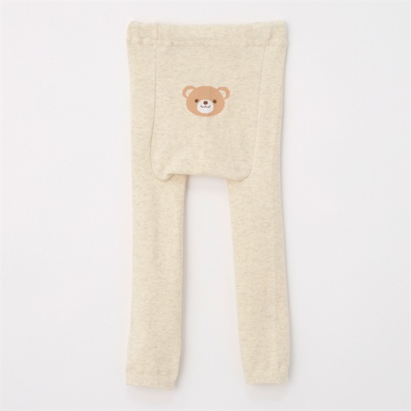 おしり動物柄 スパッツ ベビー(くま(杢ベージュ)-85cm)