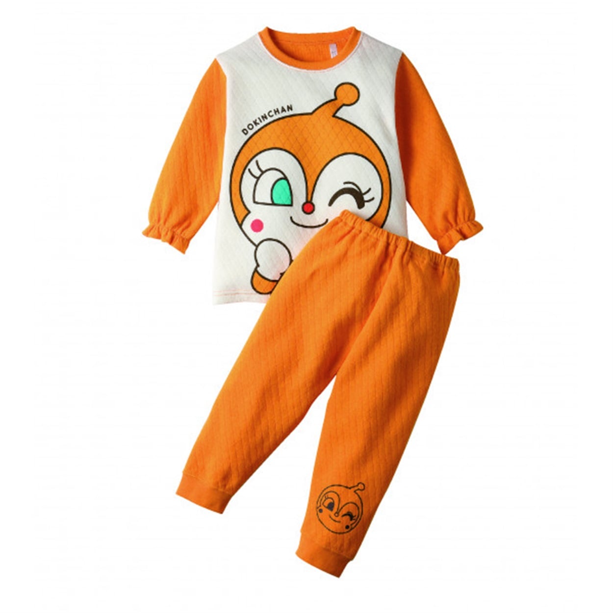 アンパンマン なりきり ニットキルト 長袖パジャマ ベビー(ドキンちゃん(オレンジ)-80cm)