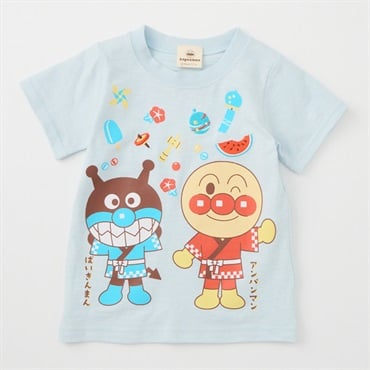 アンパンマン 和柄刺繍 スラブ天竺 半袖Tシャツ ベビー服