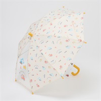 ベビー傘 40cm～45cm 乗り物柄 透明窓 手開き(ベージュ-40cm)