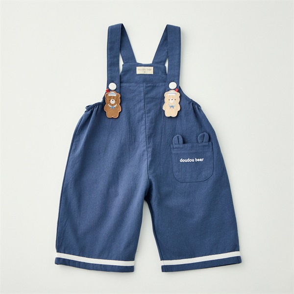 doudou bear 布帛マリン 7分丈 サロペットパンツ ベビー服