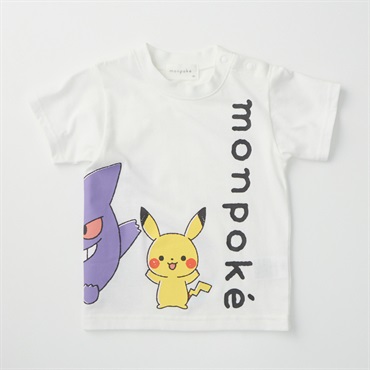 モンポケ 前横後プリント 天竺 半袖Tシャツ ベビー服