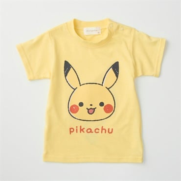 モンポケ 前後プリント 天竺 半袖Tシャツ ベビー服(イエロー-80cm)