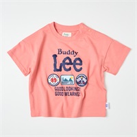 Buddy Lee プリントワッペン 天竺半袖Tシャツ ベビー キッズ(ピンク-80cm)