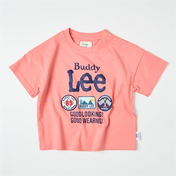 Buddy Lee プリントワッペン 天竺半袖Tシャツ ベビー キッズ(ピンク-120cm)