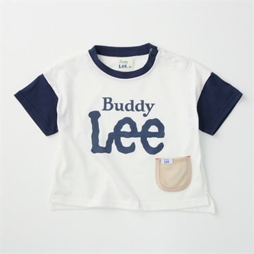 Buddy Lee メッシュポケット付 ロゴ 天竺 半袖Tシャツ ベビー キッズ(オフホワイト-80cm)