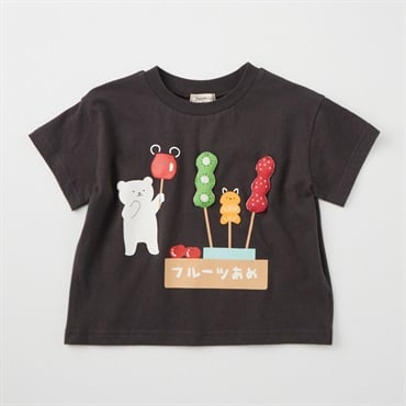Chum up 天竺 しろくまフルーツ飴屋台 半袖Tシャツ ベビー服