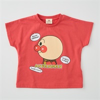 アンパンマン　半袖Tシャツ　トップス　背中無地　襟赤 #541 アンパンマン 半袖Tシャツ トップス 背中無地 襟赤 #541