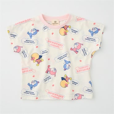 アンパンマン 横向き総柄 天竺 半袖Tシャツ ベビー服