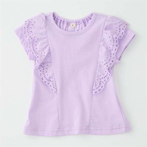 フリル付き紫色シャツ 半袖 ポリエステル KRIZIA フリル付き紫Tシャツ - メルカリ