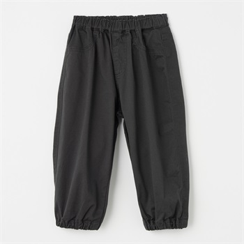 綿ストレッチ バルーン ロングパンツ ベビー(チャコール-80cm)