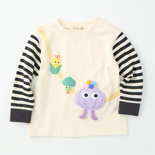Chum up 天竺 モンスターポシェット 長袖Tシャツ ベビー