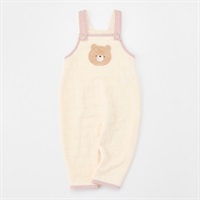 くま様ベージュ1サロペット doudou bear くま柄キルトサロペット ベビー | イオンスタイル