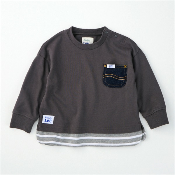 Buddy Lee 天竺 ポケット付裾フェイク 長袖Tシャツ ベビー キッズ