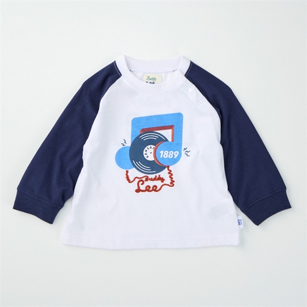 Buddy Lee 天竺 ラグラン 前後プリント 長袖Tシャツ ベビー キッズ