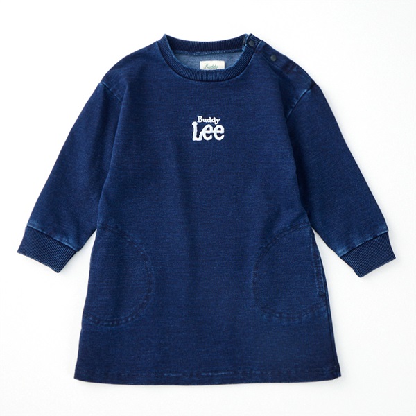 Buddy Lee インディゴ ミニ裏毛 長袖ワンピース ベビー キッズ