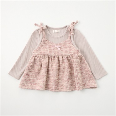 Katie カットソー Katie Closet テレコカットソー ツイード トップス 長袖 ベビー