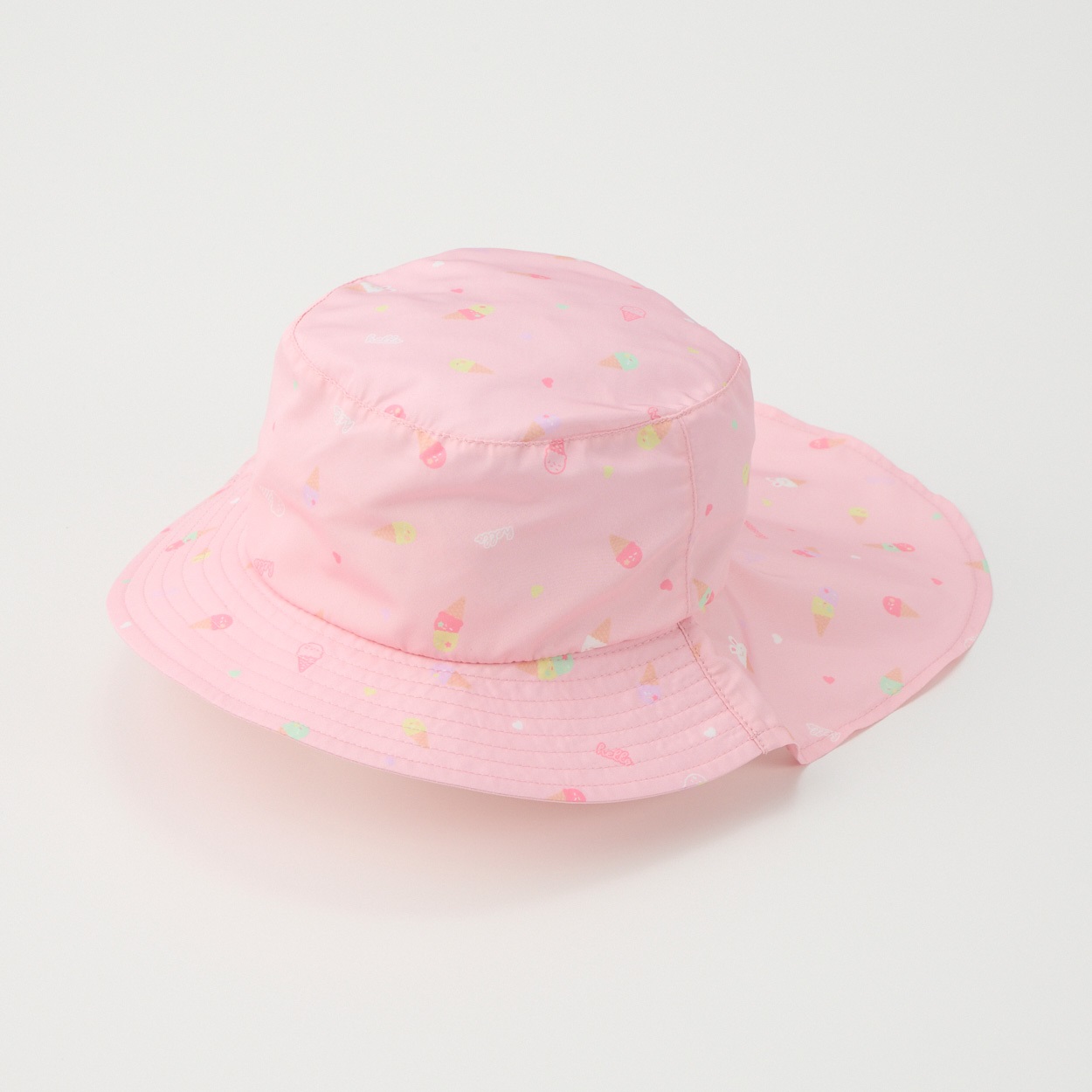 長たれハット ベビー 帽子(アイスクリーム(ピンク)-52cm)
