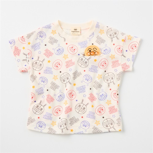 アンパンマン かくれんぼ総柄 天竺 半袖Tシャツ ベビー