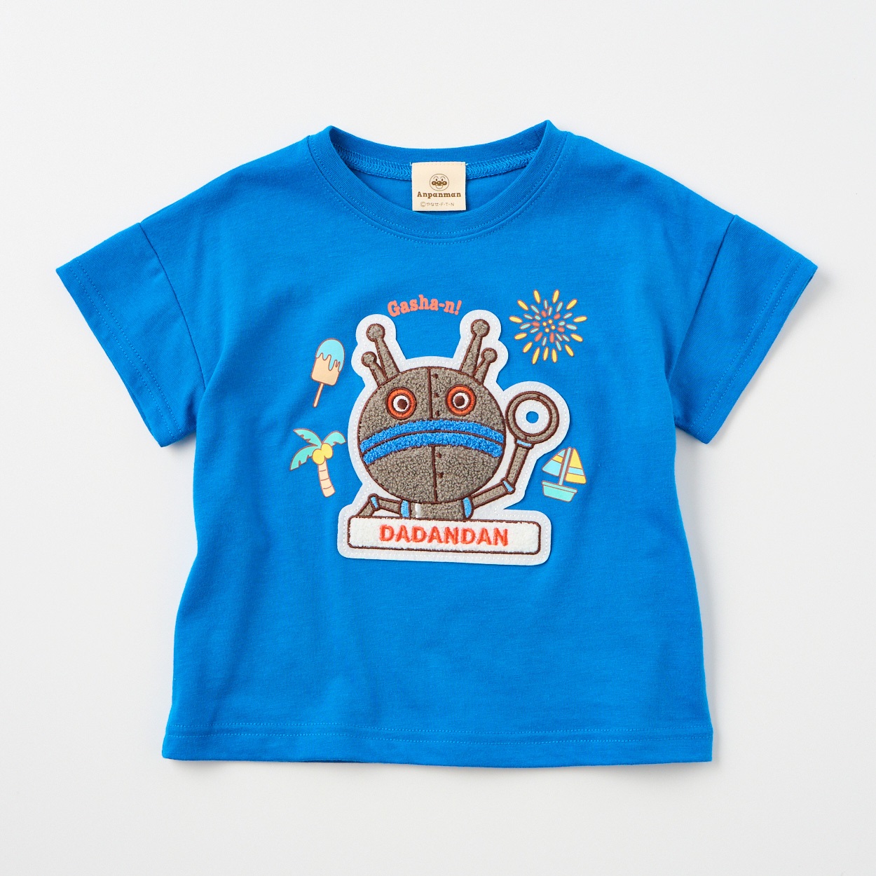 アンパンマン サガラ刺しゅう 天竺 半袖Tシャツ ベビー(だだんだん2号（ブルー）-80cm)