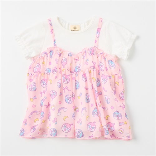 ドキンちゃん&コキンちゃん キャミフェイク 天竺 パフ袖Tシャツ ベビー