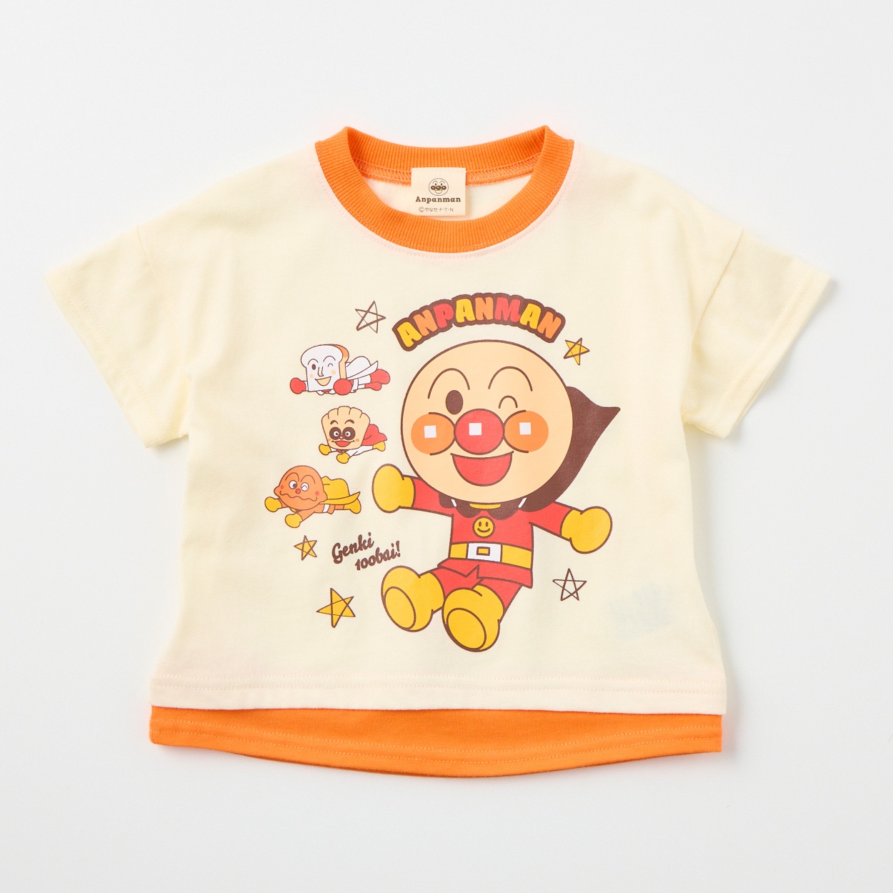 アンパンマン ビッグプリント 天竺 半袖Tシャツ ベビー(アイボリー-100cm)