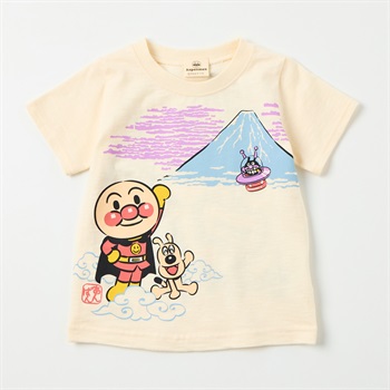 アンパンマン 和柄 スラブ天竺 半袖Tシャツ ベビー(アンパンマン(アイボリー)-80cm)