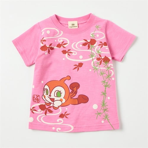 アンパンマン 和柄 スラブ天竺 半袖Tシャツ ベビー(ドキンちゃん(ピンク)-80cm)