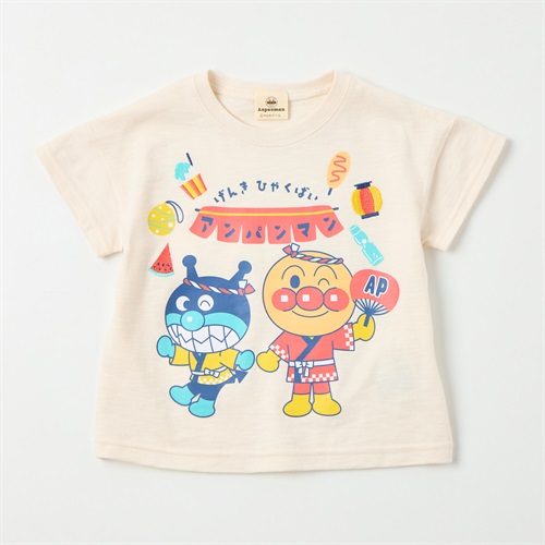 アンパンマン 刺しゅう スラブ天竺 半袖Tシャツ ベビー